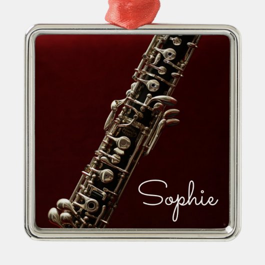 Naam van het klassieke Oboe-muziekinstrument Metalen Ornament (Voorkant)