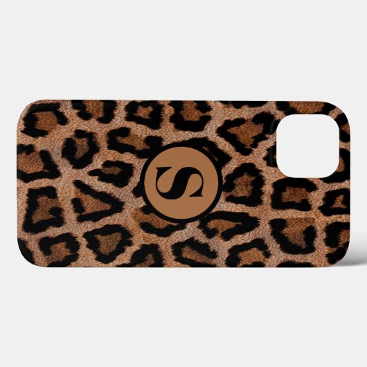 Naam van het Leopard-monogram van het dier Case-Mate iPhone Case (Achterkant (horizontaal))