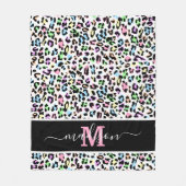 Naam van het Leopard-monogram van het dier Fleece Deken (Voorkant)