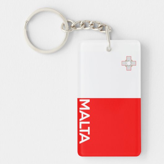 naam van het malta - landenvlaggensymbool sleutelhanger (Voorkant)
