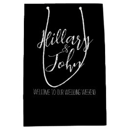 Naam van het paar Bruiloft Welkomsttassen Medium Cadeauzakje