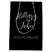 Naam van het paar Bruiloft Welkomsttassen Medium Cadeauzakje (Achterkant)