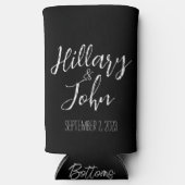 Naam van het paar & trouwdatum seltzer blikjeskoeler (Voorkant)