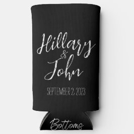 Naam van het paar & trouwdatum seltzer blikjeskoeler