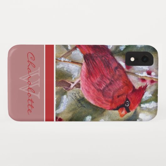 Naam van het rode kardinaal Case-Mate iPhone case (Achterkant (horizontaal))