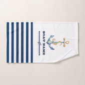 Naam van het schip,Anker,Touwstrepen Bad Handdoek (Handdoek)