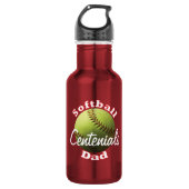 Naam van het Softball-team Waterfles (Voorkant)