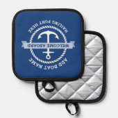 Naam van het vaartuig aan de grens met een ankerto pannenlap (Voorkant / Achterkant)