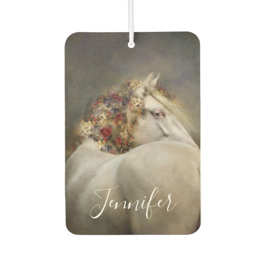 Naam van het witte paard Boho Monogram Luchtverfrisser (Voorkant)