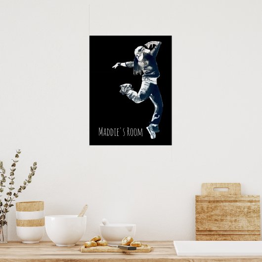 Naam van hiphop-danseres poster (Keuken)