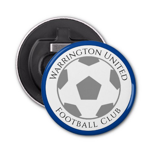 Naam van je Football club Button Flesopener (Voorkant)