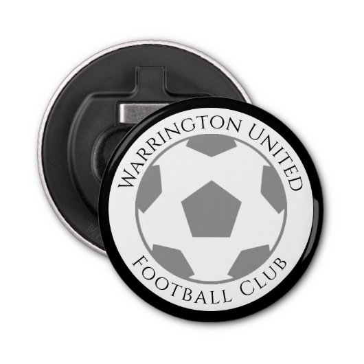 Naam van je Football club Button Flesopener (Voorkant)