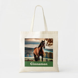 Naam van je paardenfoto tote bag
