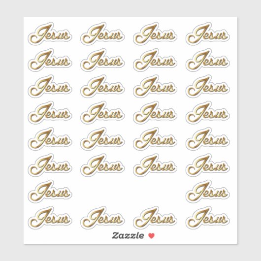 Naam van Jezus Calligrafie Tekst Vinyl Contour Sticker (Vel)