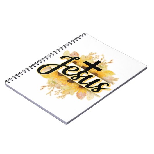 Naam van Jezus w/zonnebloem & Notitieboek over de  (Linkerzijde)