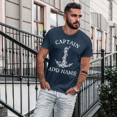  naam van kapitein Nautical Anchor Rope T-shirt