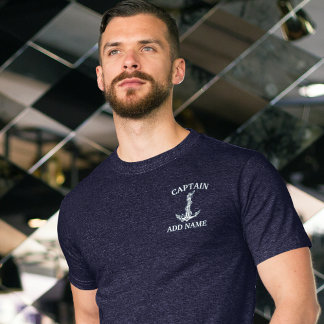  naam van kapitein Nautical Anchor Rope T-shirt