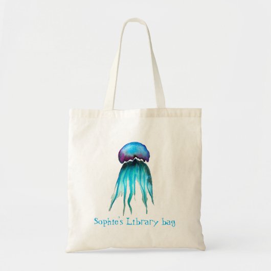 Naam van kind schattige bibliotheek tote bag (Voorkant)