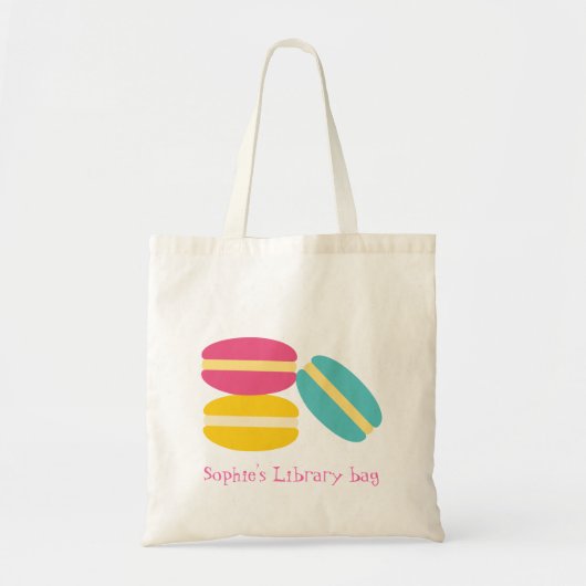 Naam van kind schattige makreelkoeken tote bag (Voorkant)