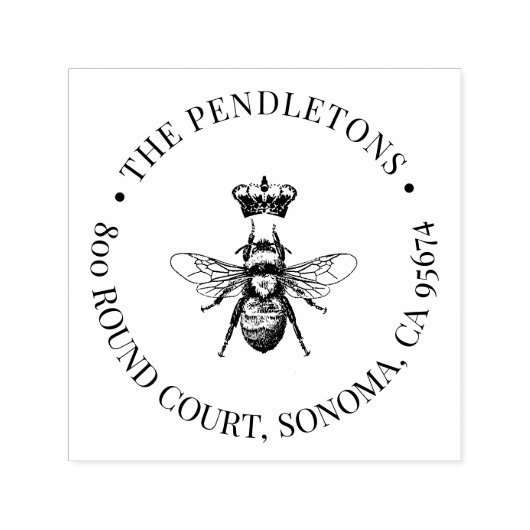 Naam van koninginnenbijen  zelfinktende stempel (Design)