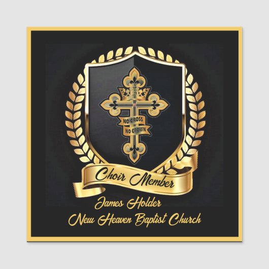 Naam van lid van de koor naamplaatje (Voorkant)