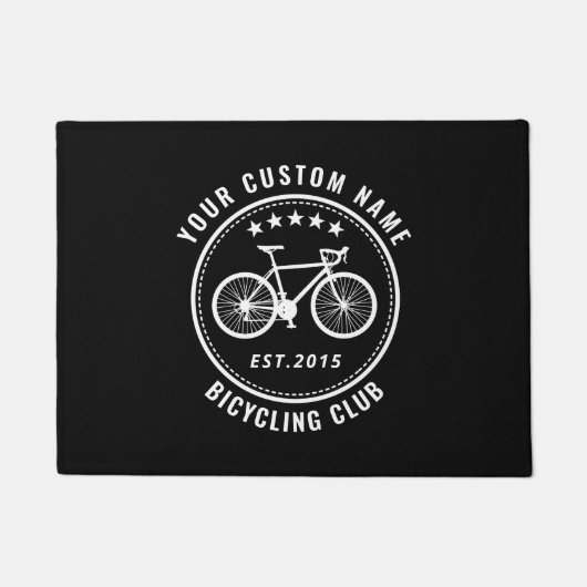 Naam van locatie van uw Bike Club Black & White Deurmat (Voorkant)