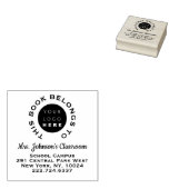 Naam van Logo voor leerlingboeklabel Rubberstempel (Gestempeld)