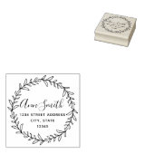 Naam van loofkrans Ronde retouradres Rubberstempel (Gestempeld)