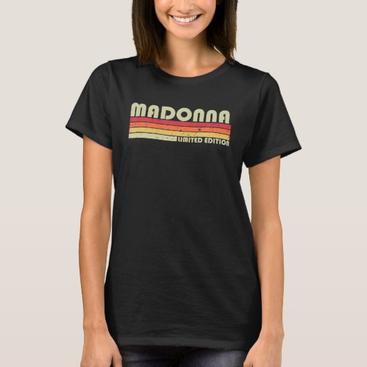 Naam van MADONNA Persoonlijke Retro 80S 90S Bi T-shirt (Voorkant)