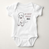 Naam van mijn beste vriend hond romper (Voorkant)