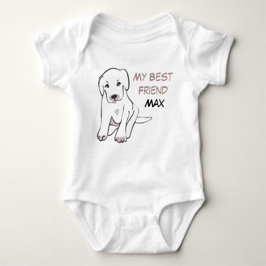 Naam van mijn beste vriend hond romper (Voorkant)