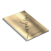 Naam van modern Gold Metal Monogram Handtekening Notitieboek (Rechterzijde)