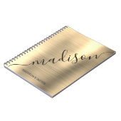 Naam van modern Gold Metal Monogram Handtekening Notitieboek (Linkerzijde)