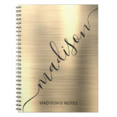 Naam van modern Gold Metal Monogram Handtekening Notitieboek (Voorkant)