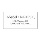 Naam van modern paar met plus retouradres  zelfinktende stempel (Design)