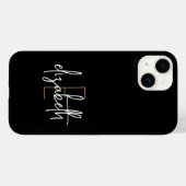 Naam van modern zwart goudmonogram Case-Mate iPhone case (Achterkant (horizontaal))