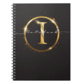 Naam van modern zwart-wit monogram notitieboek (Voorkant)