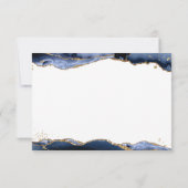 Naam van monogram blauw Agate Geode Gold Glitter-s Notitiekaartje (Achterkant)