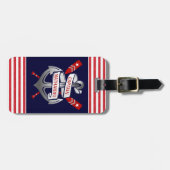 Naam van Nautical Anchor Kapitein | Rode zeep Bagagelabel (Voorkant horizontaal)