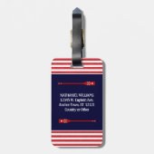 Naam van Nautical Anchor Kapitein | Rode zeep Bagagelabel (Achterkant verticaal)