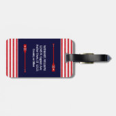 Naam van Nautical Anchor Kapitein | Rode zeep Bagagelabel (Achterkant horizontaal)