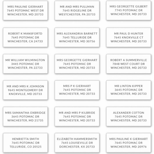 Naam van ontvanger 18 Verzending grote adreslabels Sticker (Voorkant)