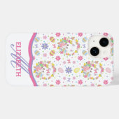 Naam van paasbundel Floral Pattern Monogram Case-Mate iPhone Case (Achterkant (horizontaal))