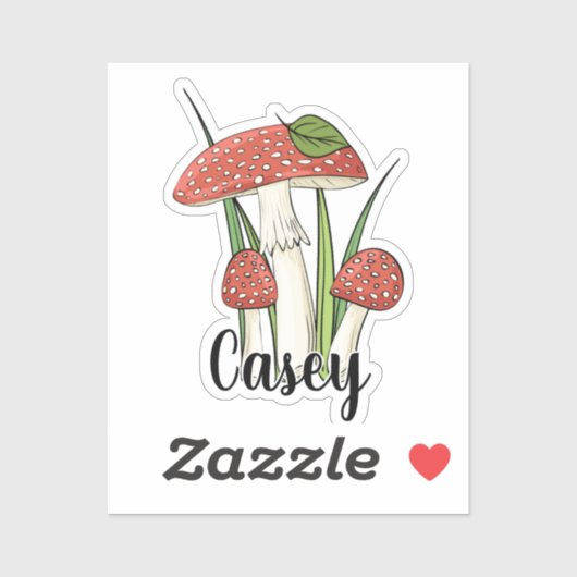 Naam van paddenstoelmonogram sticker (Vel)