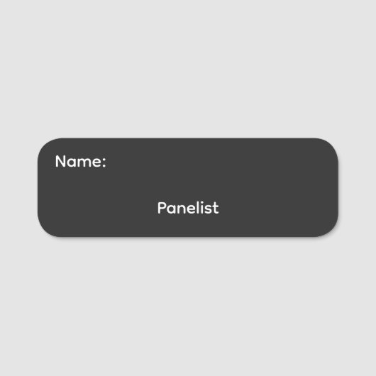Naam van panelist Magnetisch Naamplaatje (Voorkant)