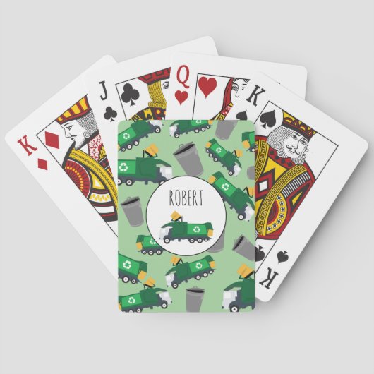 Naam van prullenbakken voor hergebruik van vuilnis pokerkaarten (Achterkant)