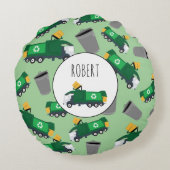 Naam van prullenbakken voor hergebruik van vuilnis rond kussen (Achterkant)