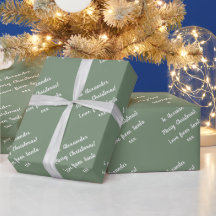 Naam | Van Santa | Sage Green Merry-kerst