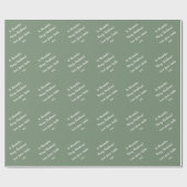 Naam | Van Santa | Sage Green Merry-kerst Cadeaupapier (Vlak)