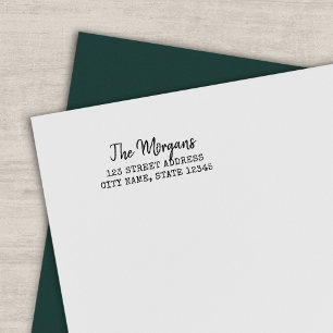 Naam van schrijfmachine en Script Familienaam Reto Zelfinktende Stempel